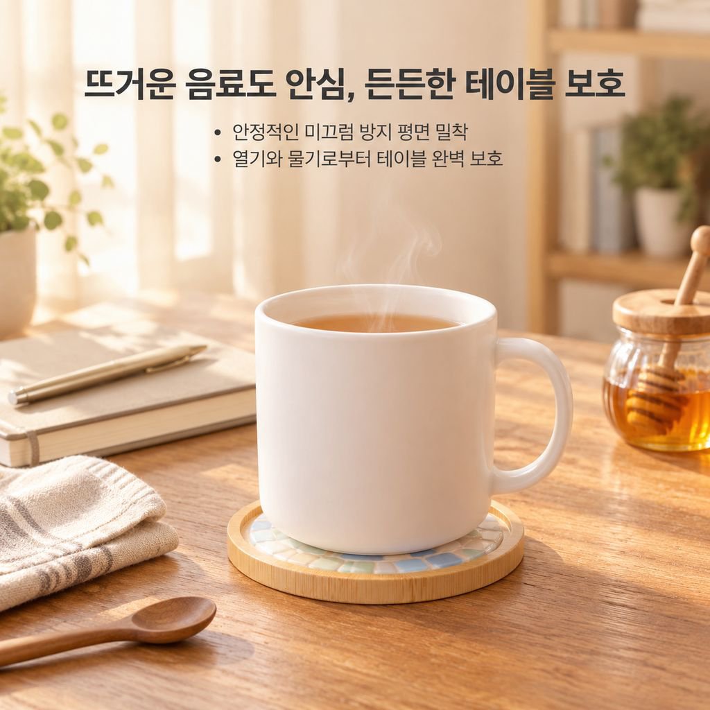 대나무 원형 DIY 모자이크 컵받침 베이스 우드 코스터 방열받침