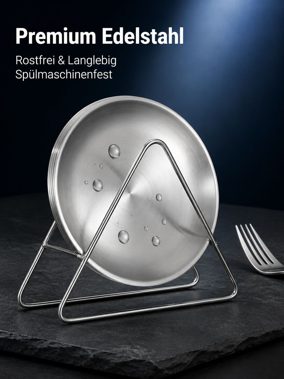 Luxuriöse Knochenspuckerplatte aus Edelstahl
