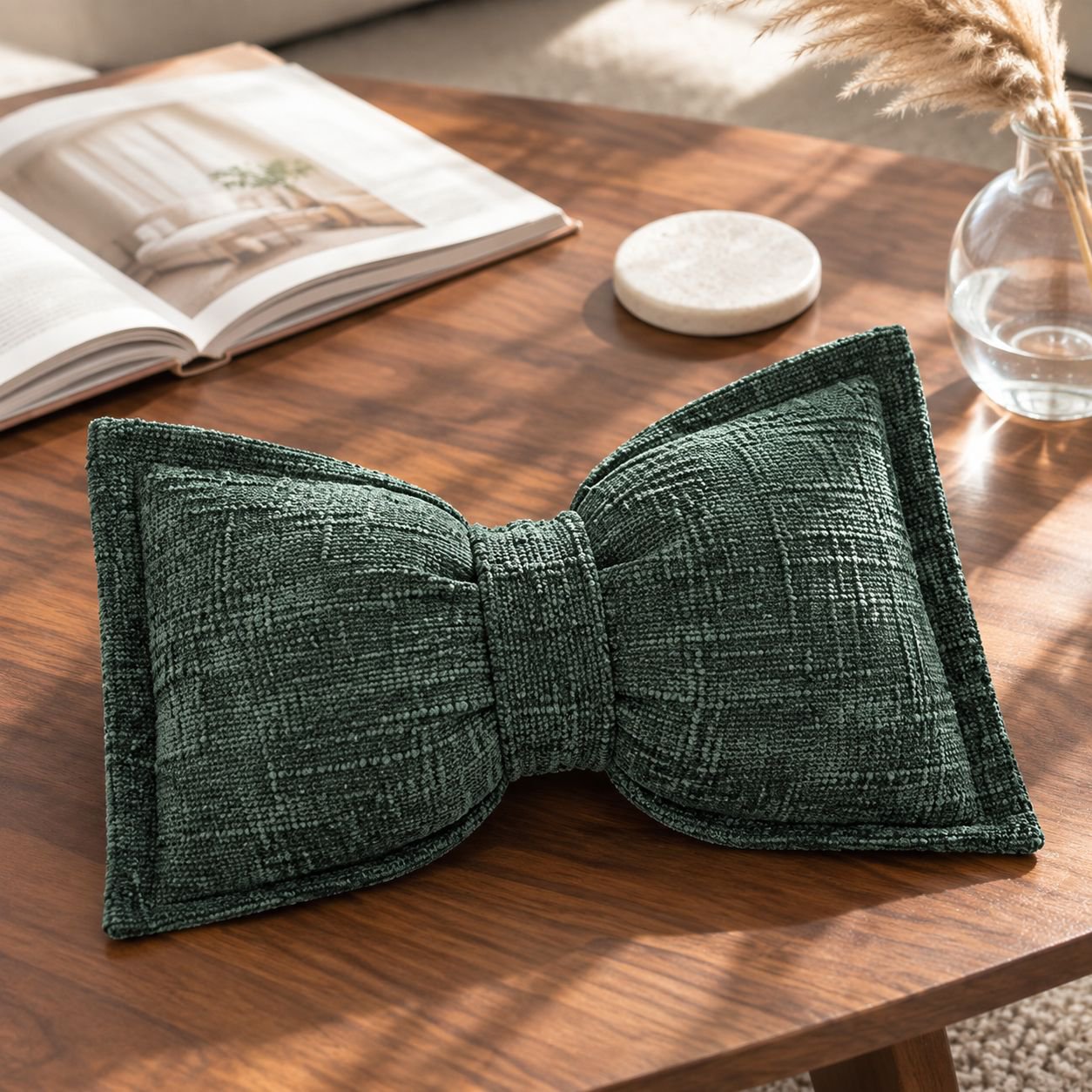 JMY-Chenille Bow Pillow