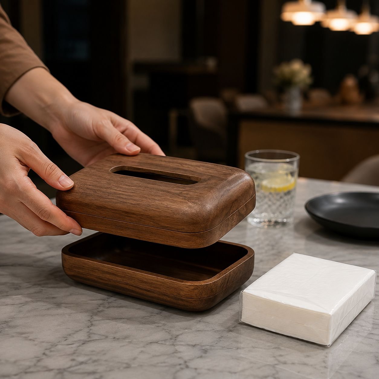 Light Luxury Restaurant Napkin Box