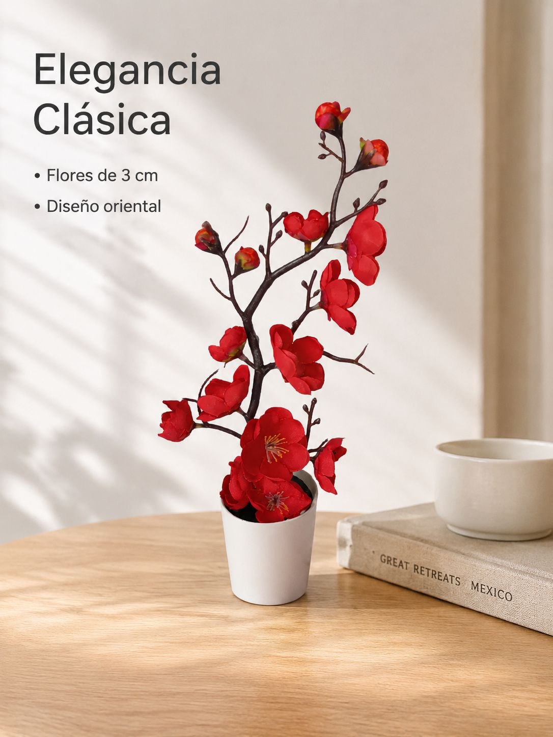 Decoración de paisaje con flores secas