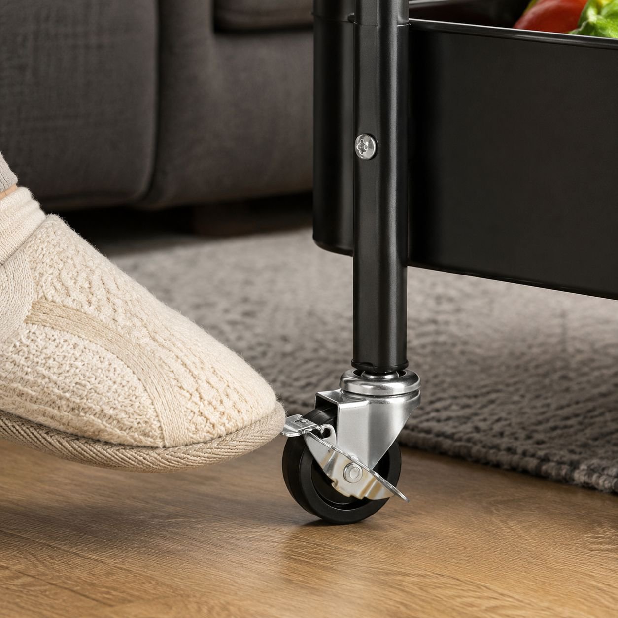 Snack storage cart with wheels for easy movement