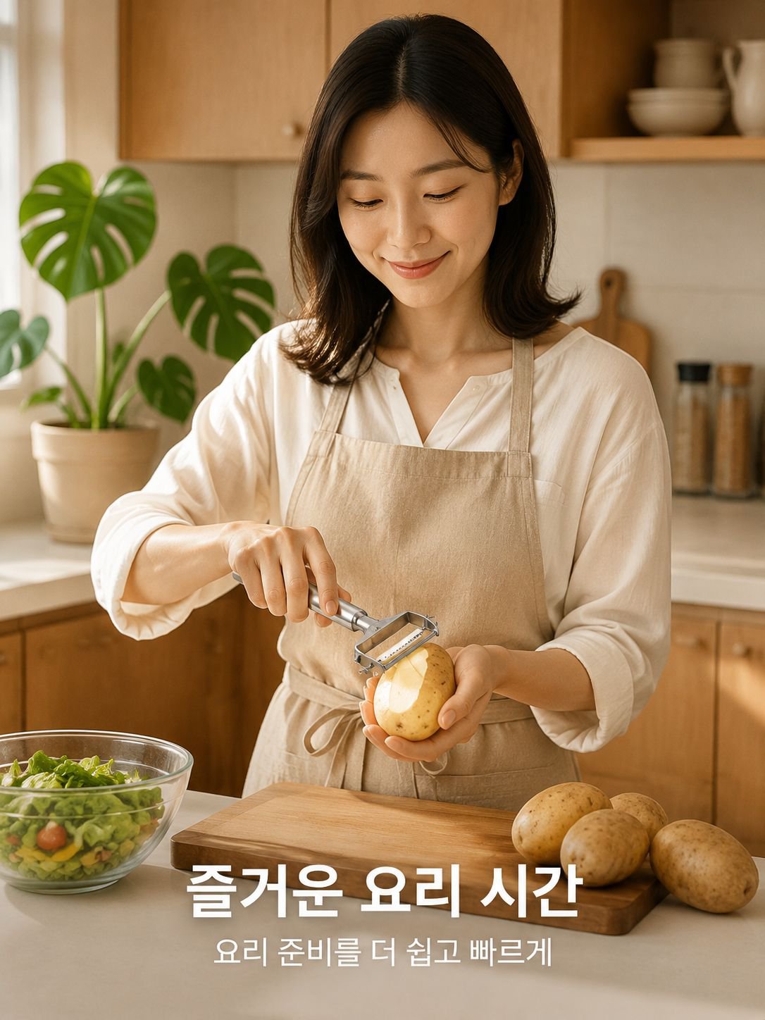 주방용 다용도 스테인리스 양쪽 껍질깎이, 과일·채소 껍질깎이 채칼 2-in-1