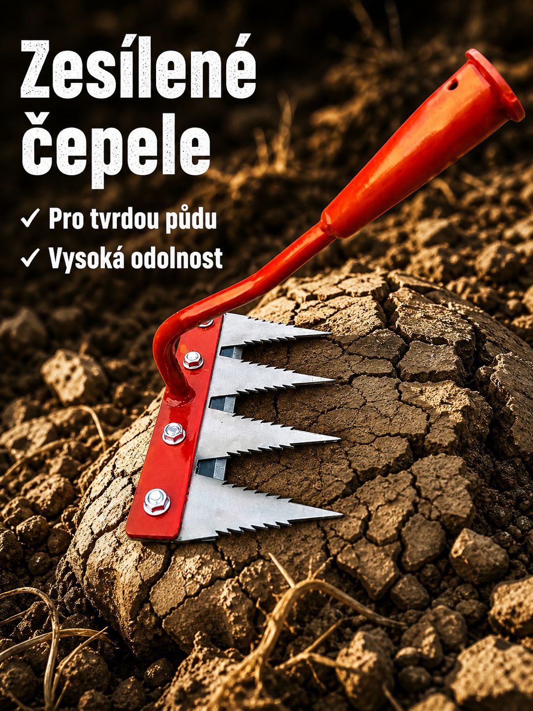 Zahradní zubaté hrábě s zesílenou čepelí