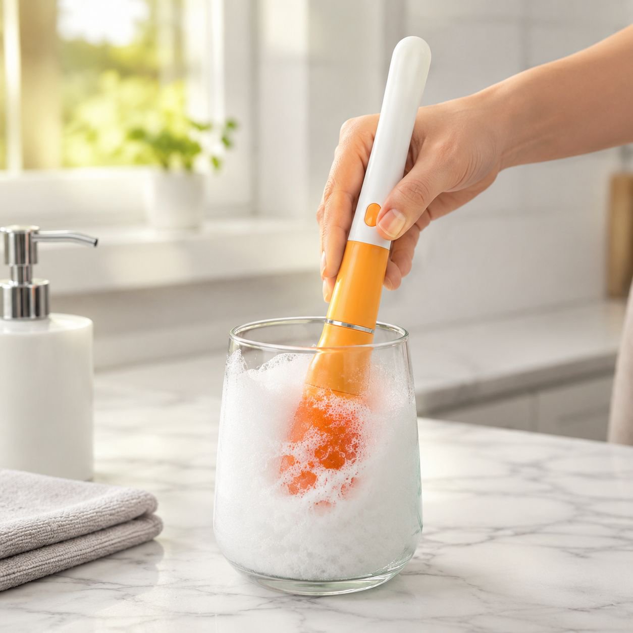 Cup Brush hanging on kitchen rack