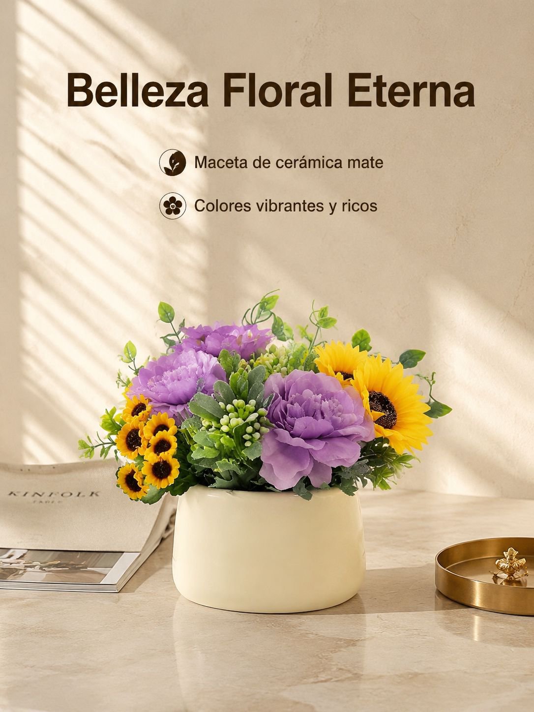 Maceta de cerámica para flores artificiales
