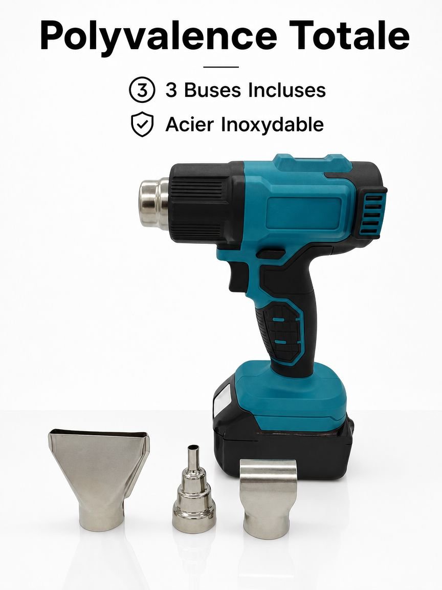 Pistolet thermique sans fil pour gaine thermorétractable et soudure plastique