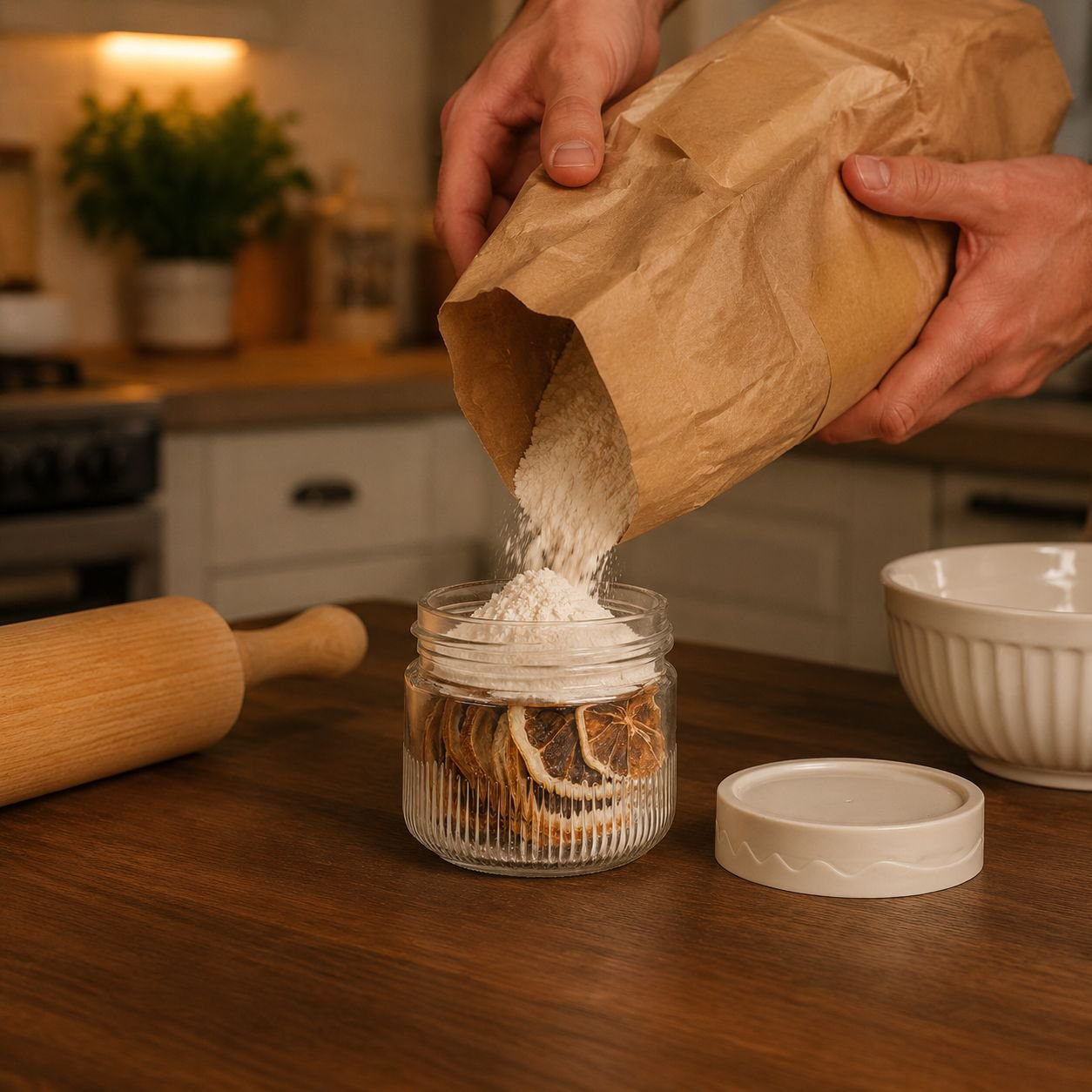 Airtight jar keeping food fresh and dry