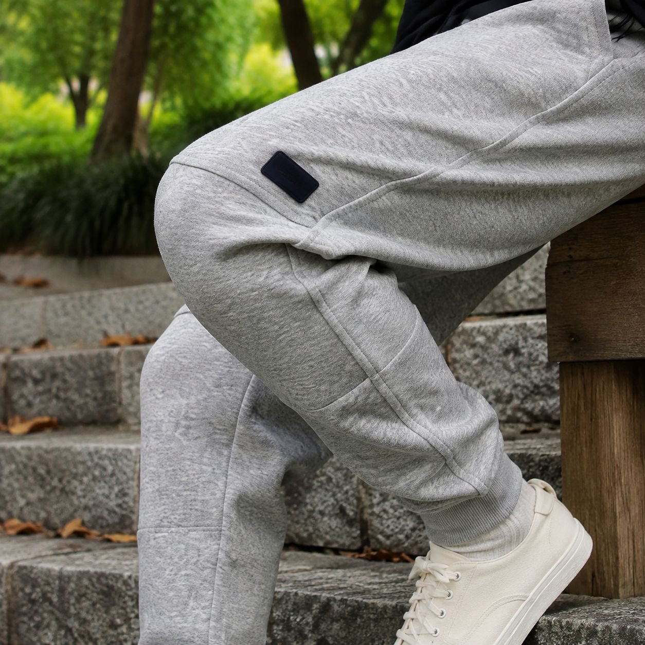 メンズレトロトレンドスウェットパンツ、ハイストリート無地ジョガーパンツ