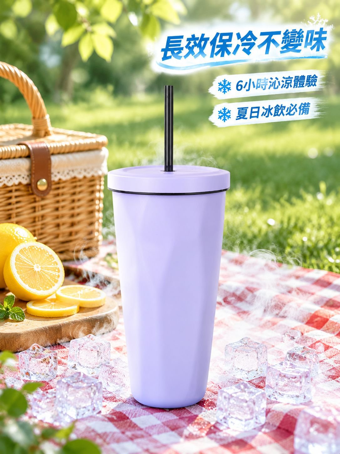 菱形戶外隨手吸管杯