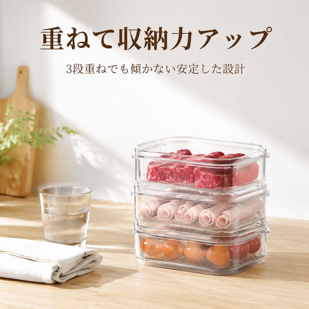 多用途密封保存容器 冷蔵庫収納 餃子・野菜専用 食品グレード素材
