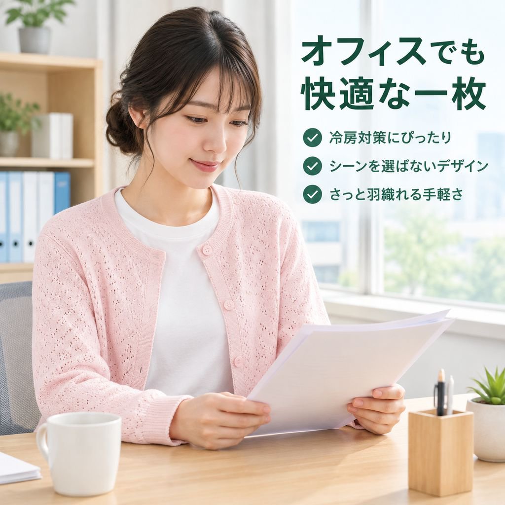女性用 軽量ソフトフィット長袖ニットカーディガン
