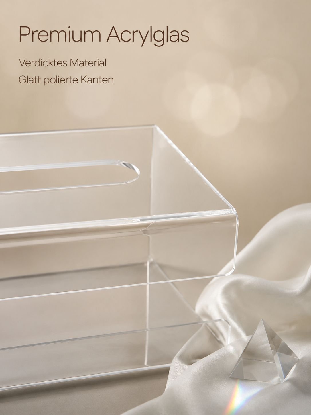 Transparente Aurora Taschentuchaufbewahrungsbox – Für Zuhause, Wohnzimmer, Tisch