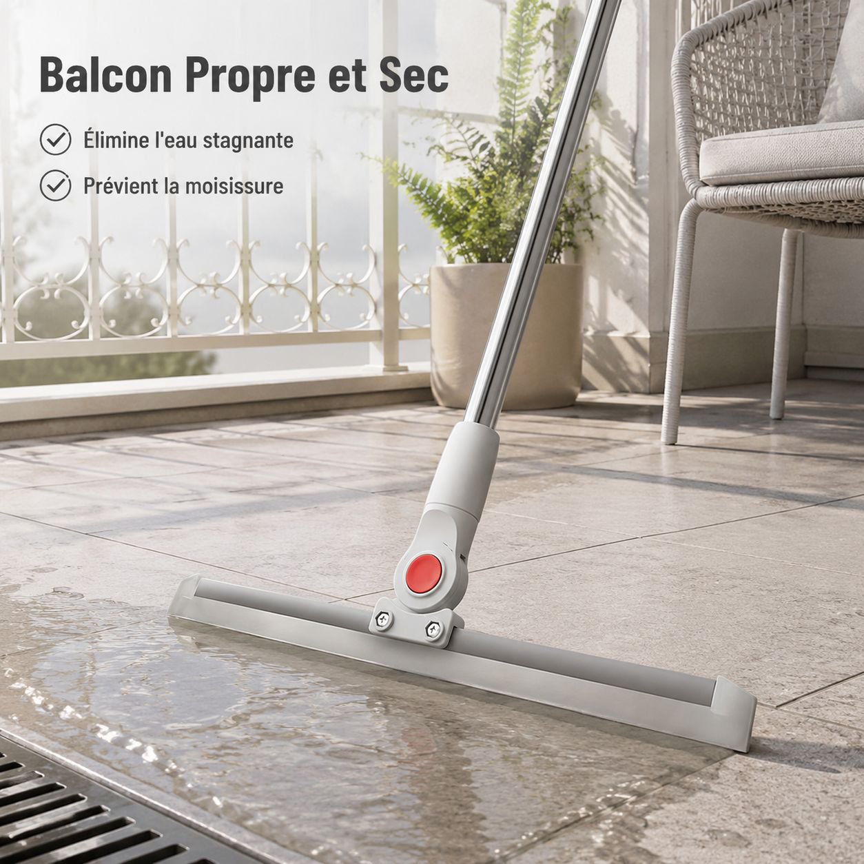 Nouvelle raclette pour sol de balcon et toilettes