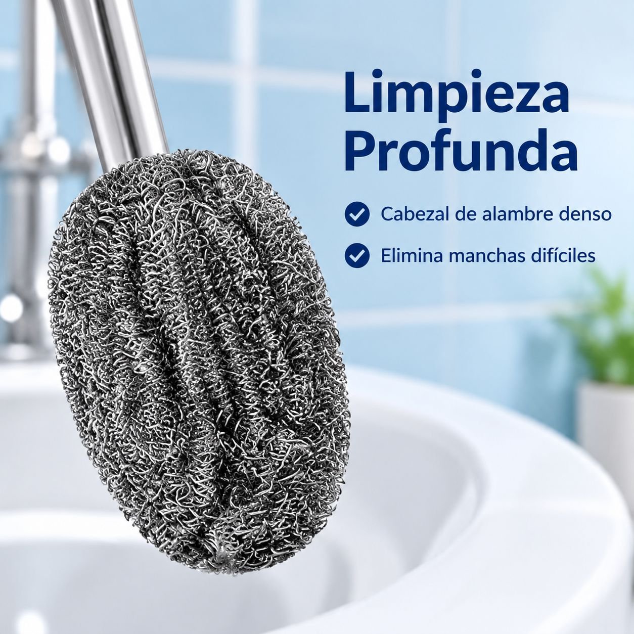 Cepillo de inodoro de alambre de acero seguro para las manos