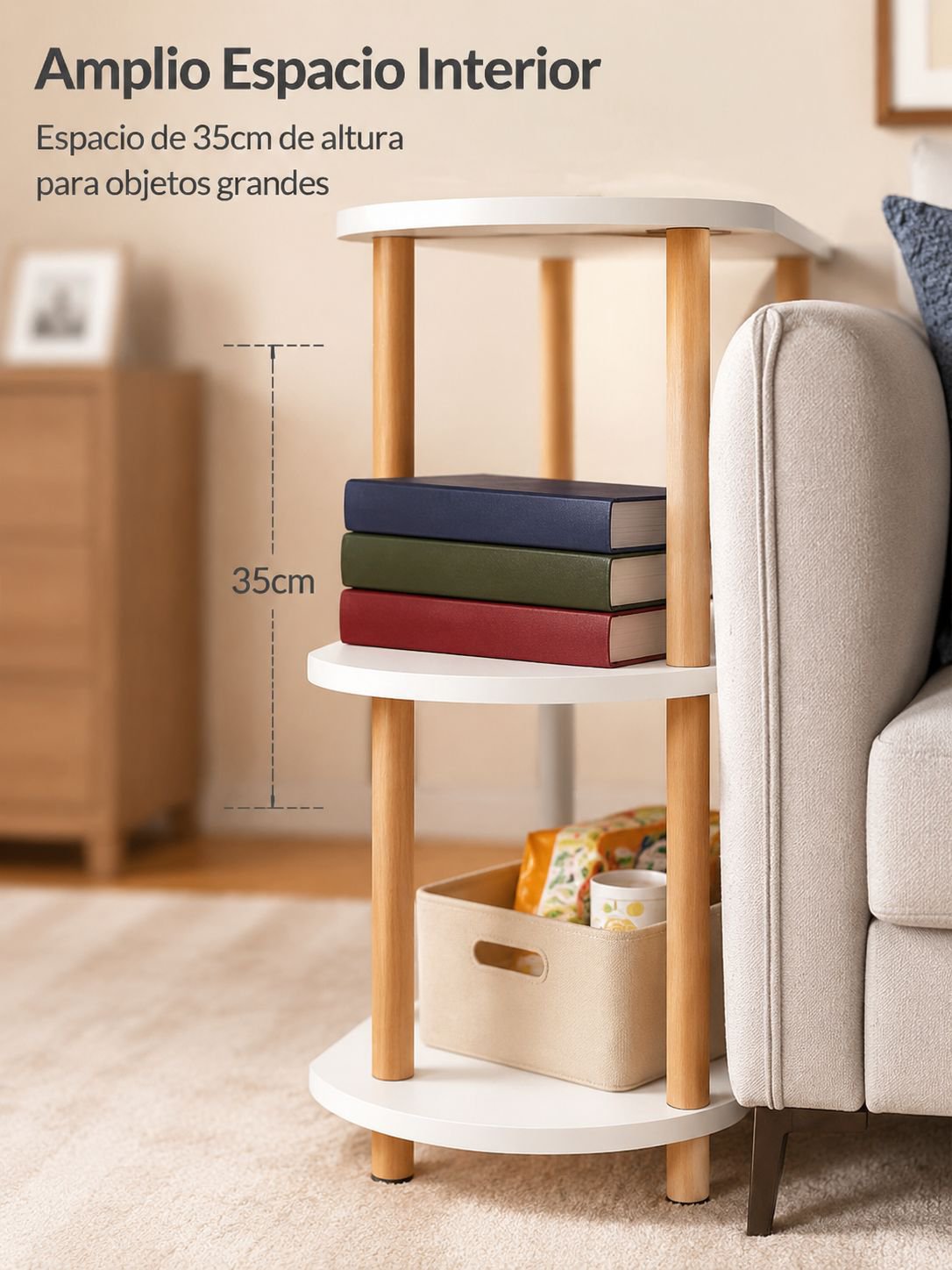 Mesita móvil con diseño elegante