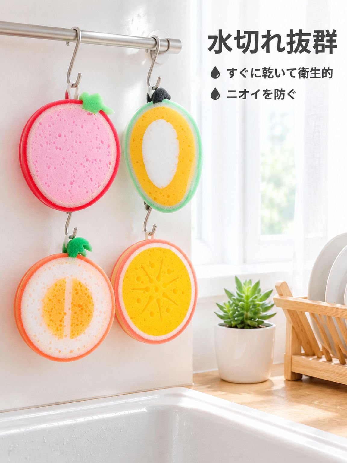 キッチン用フルーツ皿洗いクロススポンジ万能布