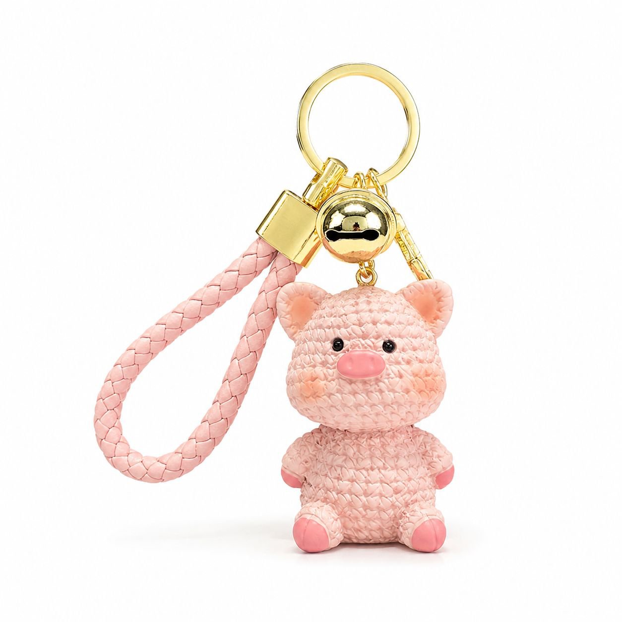 Llavero de cerdito adorable de resina, colgante para coche