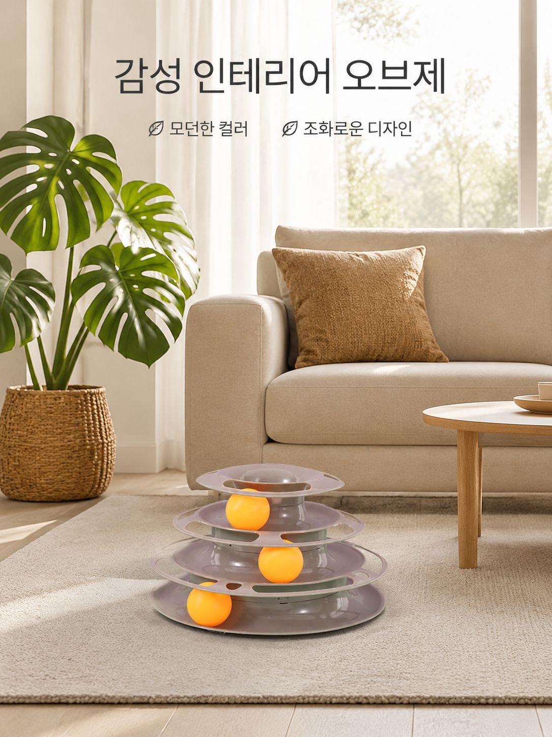 다단식 회전 롤리폴리 고양이 장난감