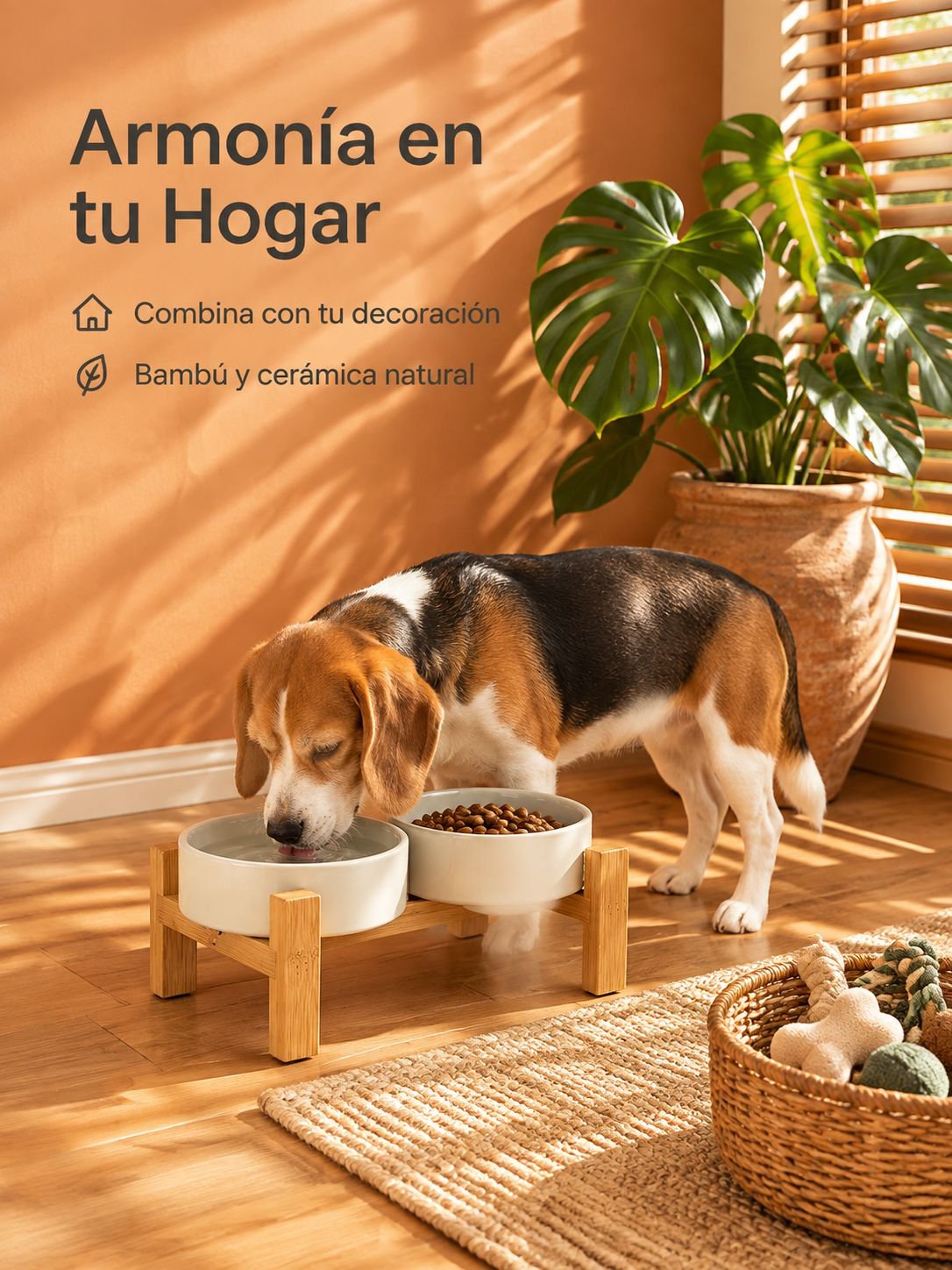Cuenco de agua minimalista para mascotas de color liso