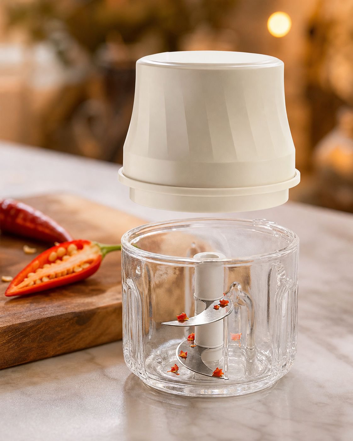 Multi-functional meat grinder with garlic puree feature