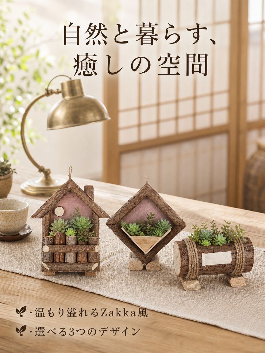 小さな中庭用装飾木製フェイクグリーンプランター