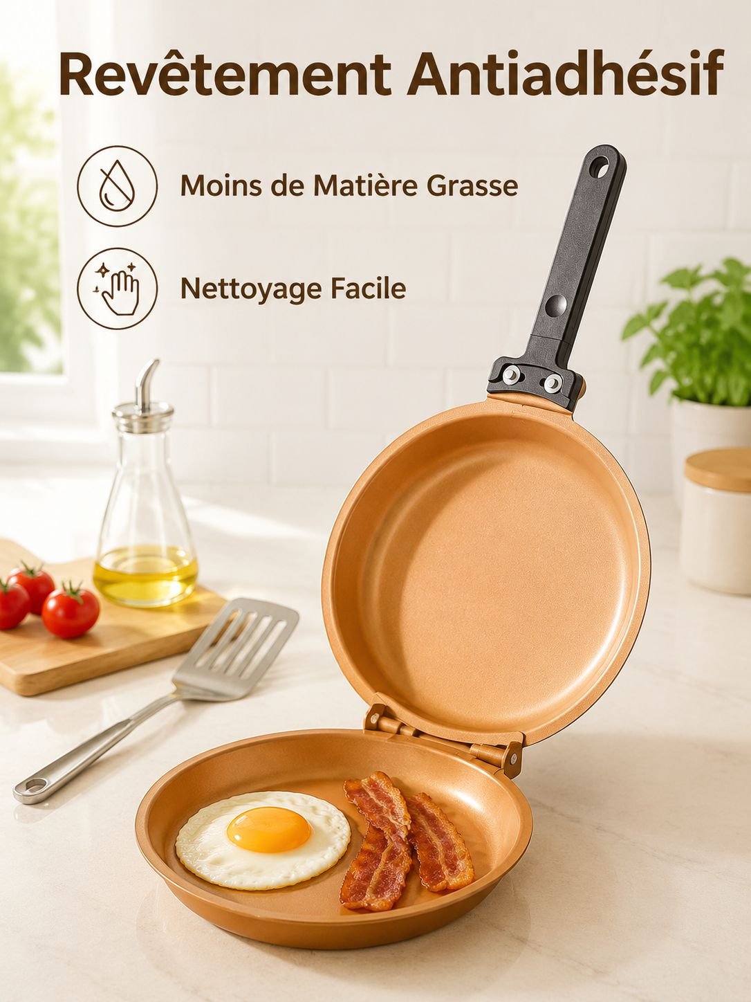 Poêle à petit-déjeuner double face