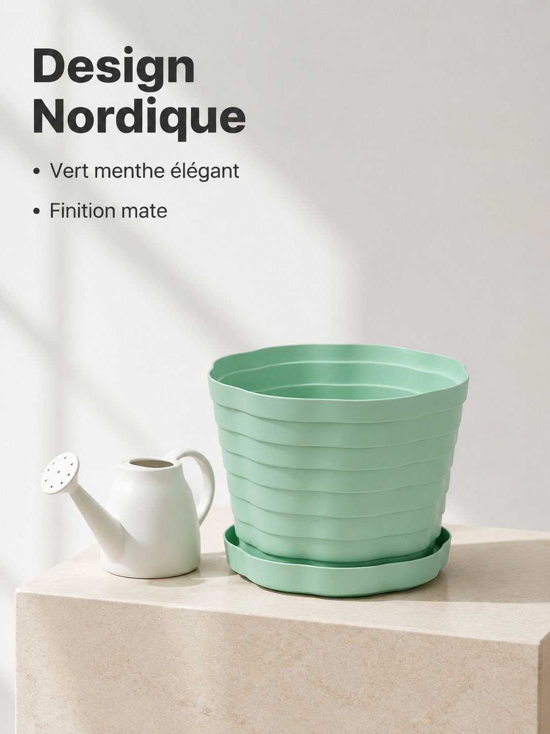 Grand pot de fleurs nordique simple et respirant, épaissi, pour la maison et le jardin