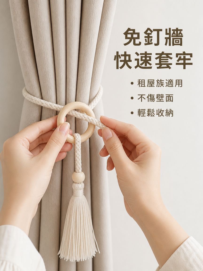 窗簾夾收納用扭繩