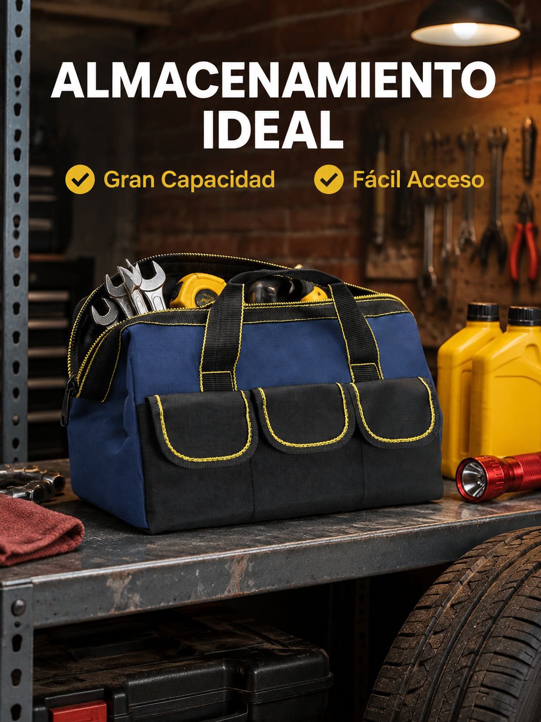 Bolsa de herramientas profesional portátil, tela Oxford reforzada, caja organizadora de hardware