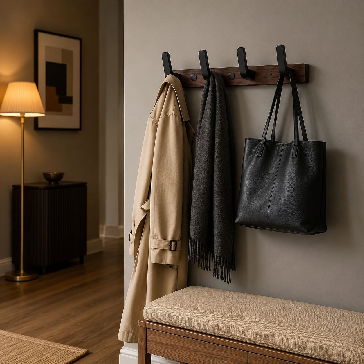 Stylish Wooden Hook for Entryway Storage
