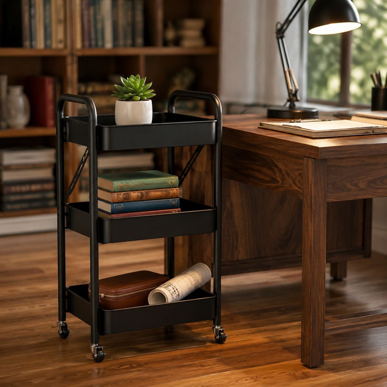 Multi-purpose storage rack with wheels for easy movement