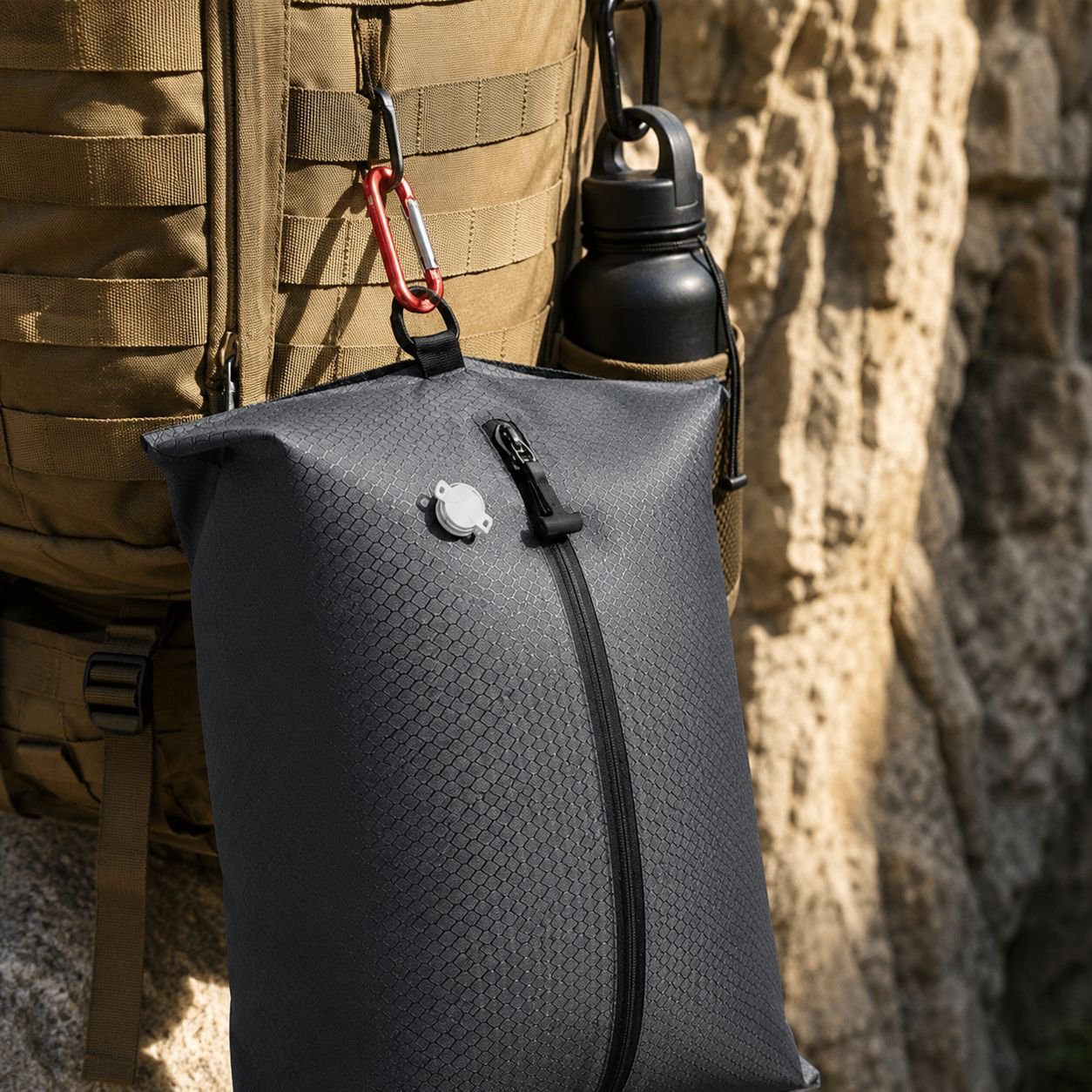 Compact clothing bag fitting into suitcase