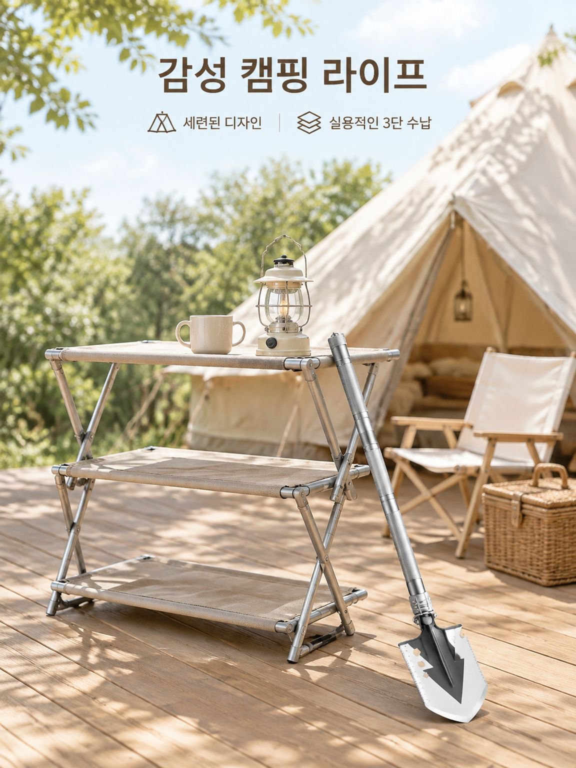 접이식 다기능 휴대용 캠핑 장비