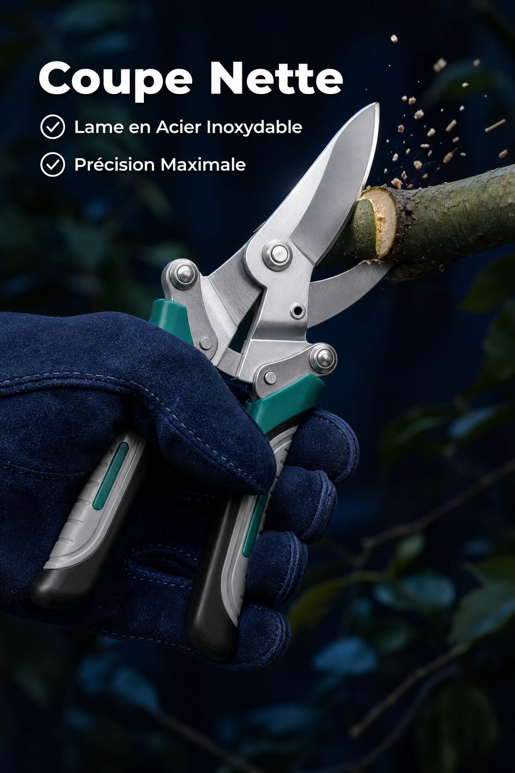 Sécateur pour arbres fruitiers et plantes ornementales