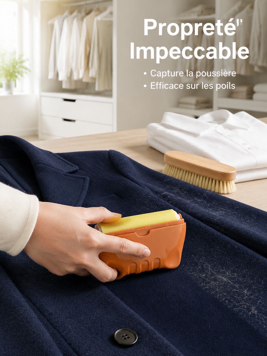 Rouleau à peluches portable pour vêtements