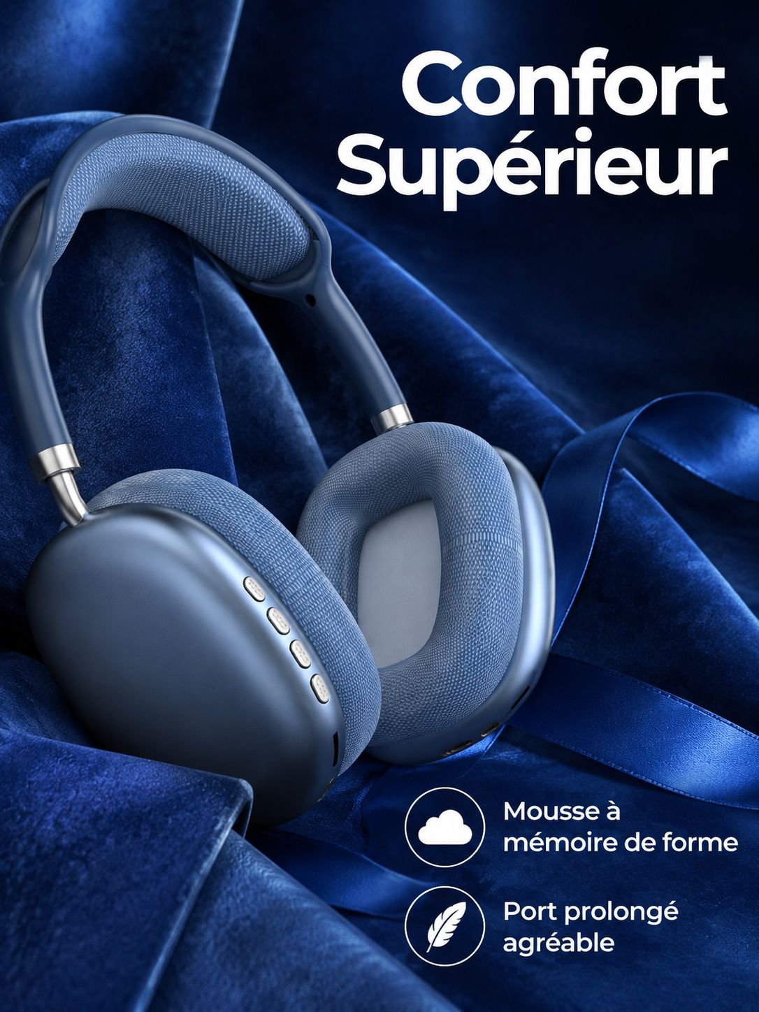 Casque Bluetooth sans fil à réduction de bruit