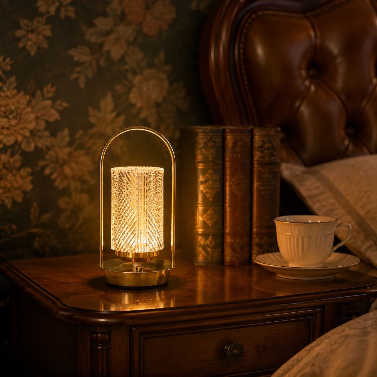 USB Rechargeable Portable Vintage Metal Night Light Bedside Ambient Lamp Set