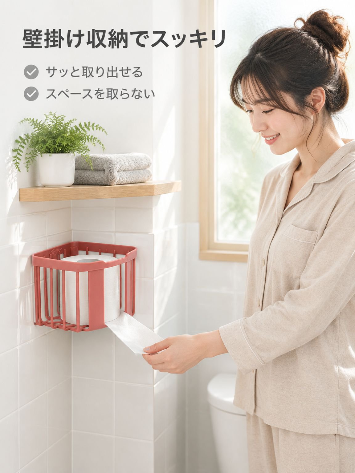 壁掛け式トイレットペーパーホルダー