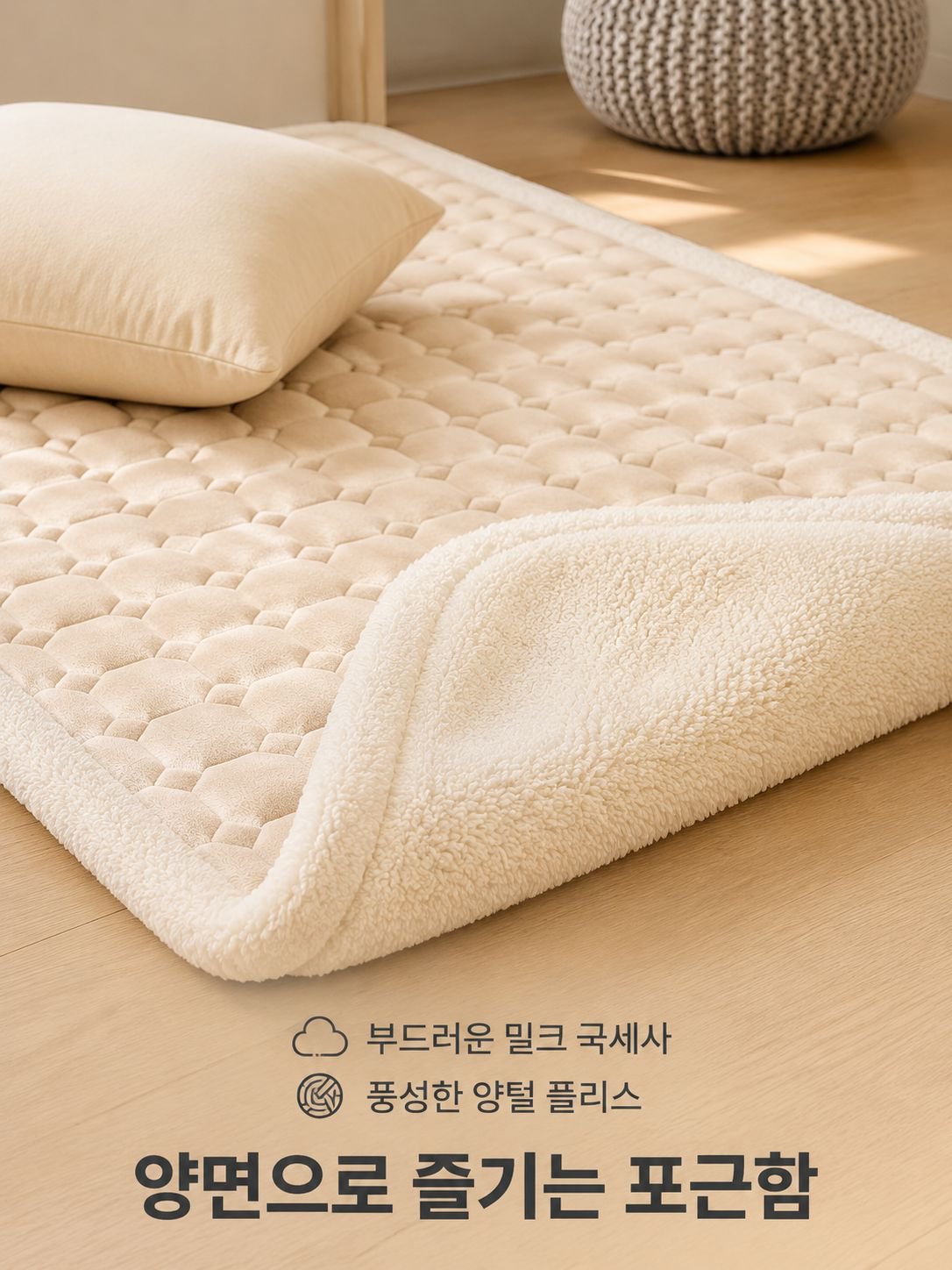 도톰하고 따뜻한 밀크벨벳 매트리스