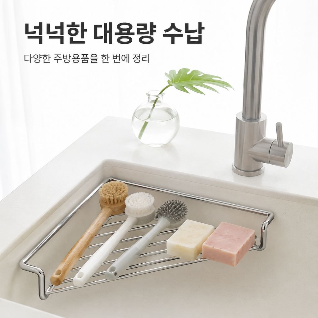 스테인리스 싱크대 배수 바구니 다기능 주방 야채 세척 및 식기 정리대