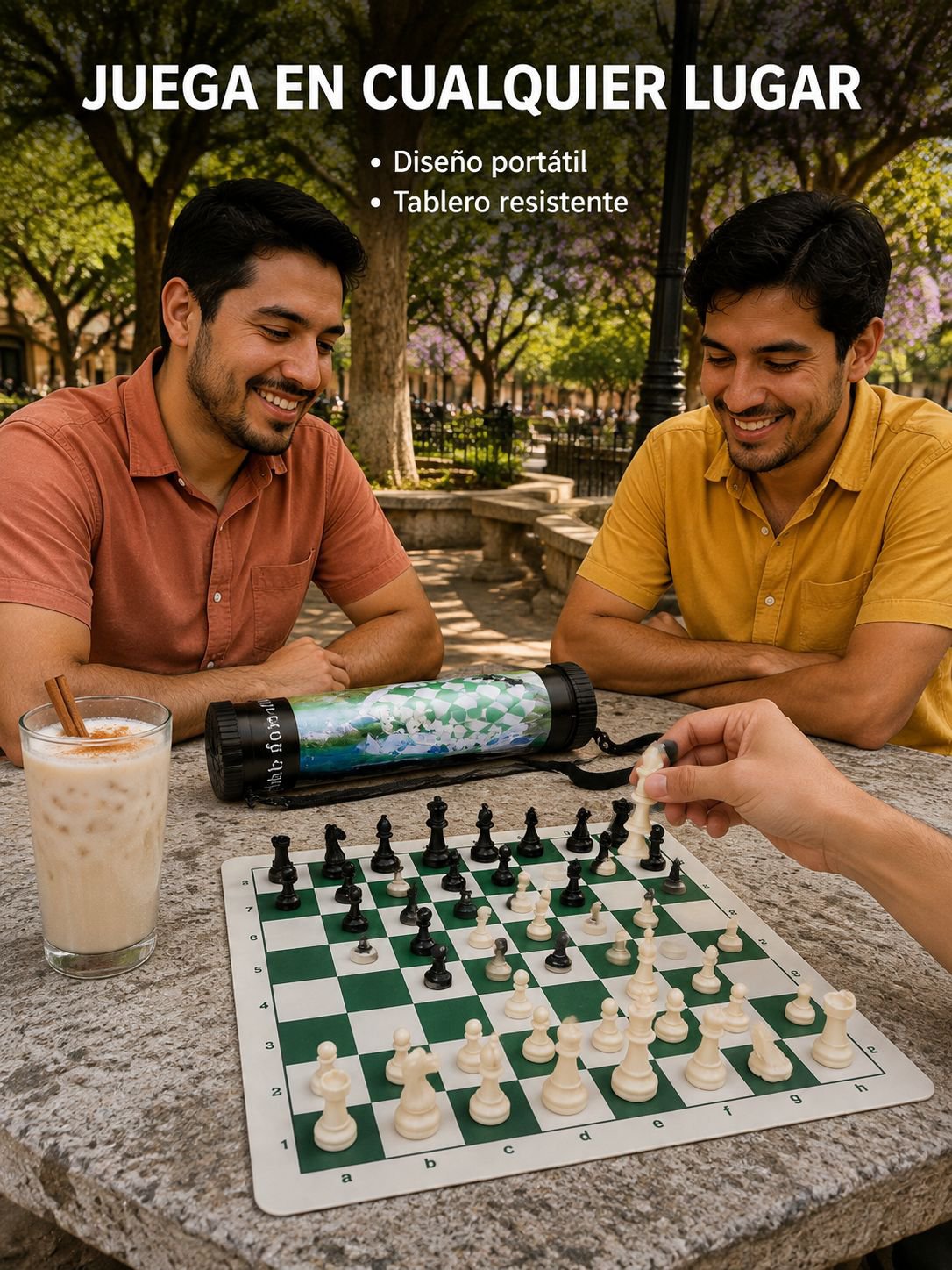Juego de ajedrez tipo cubo portátil y plegable  con un tablero de ajedrez de cuero