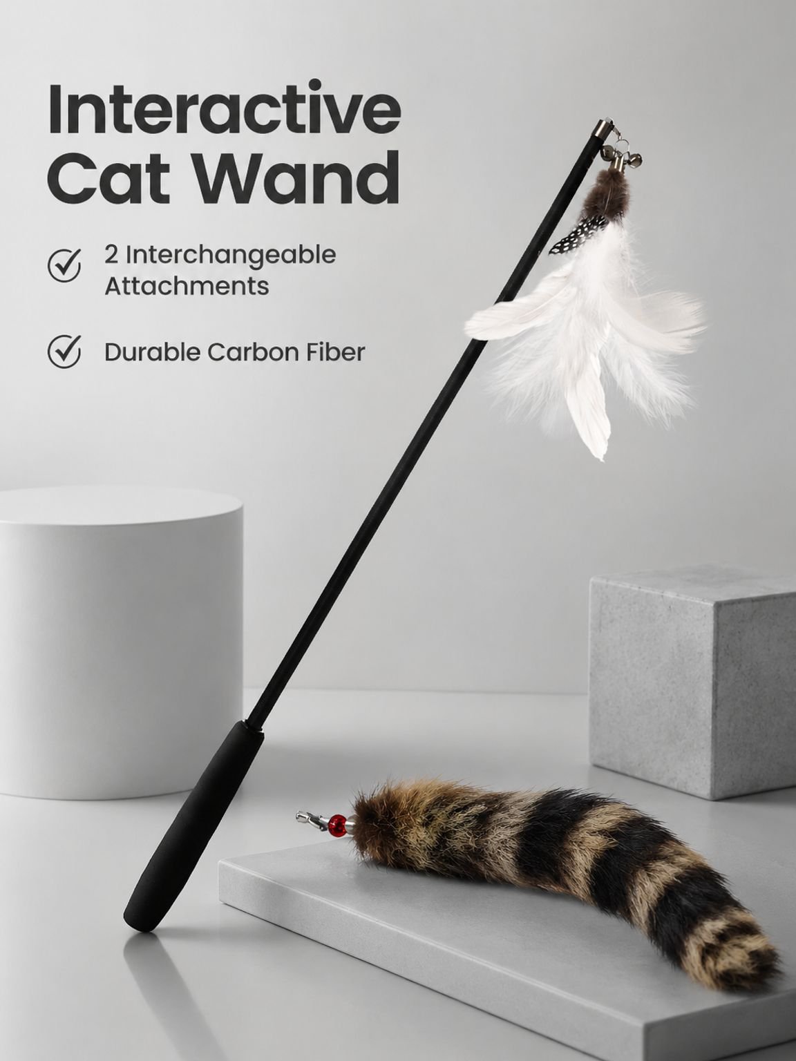 New cat teaser stick with long pole and bite resistance