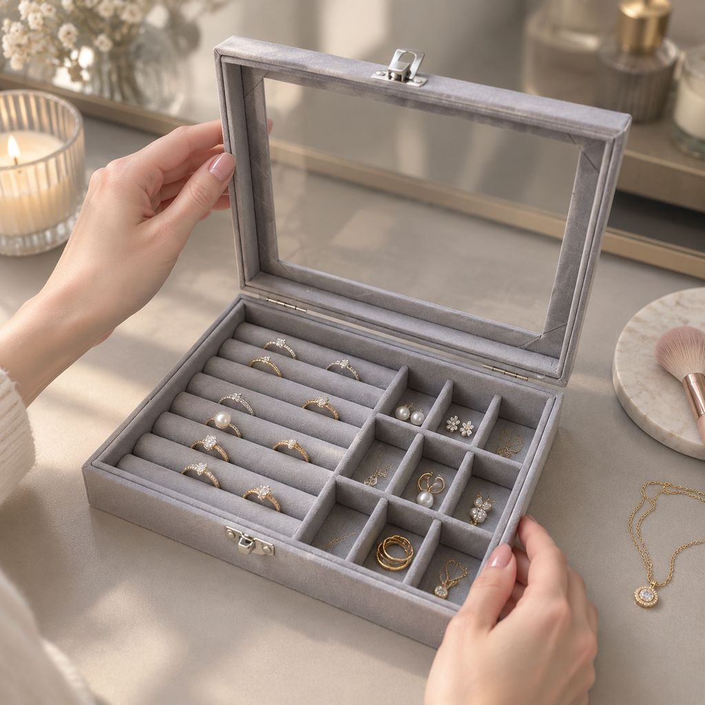 Exquisite portable storage box jewelry box