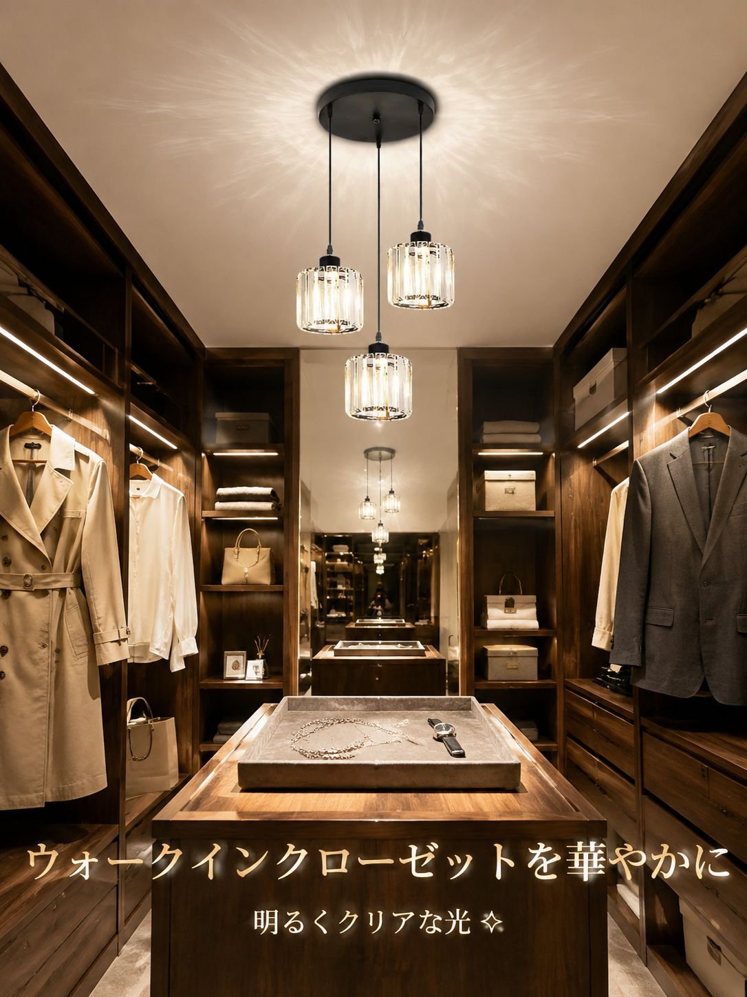 玄関用クリスタル天井照明