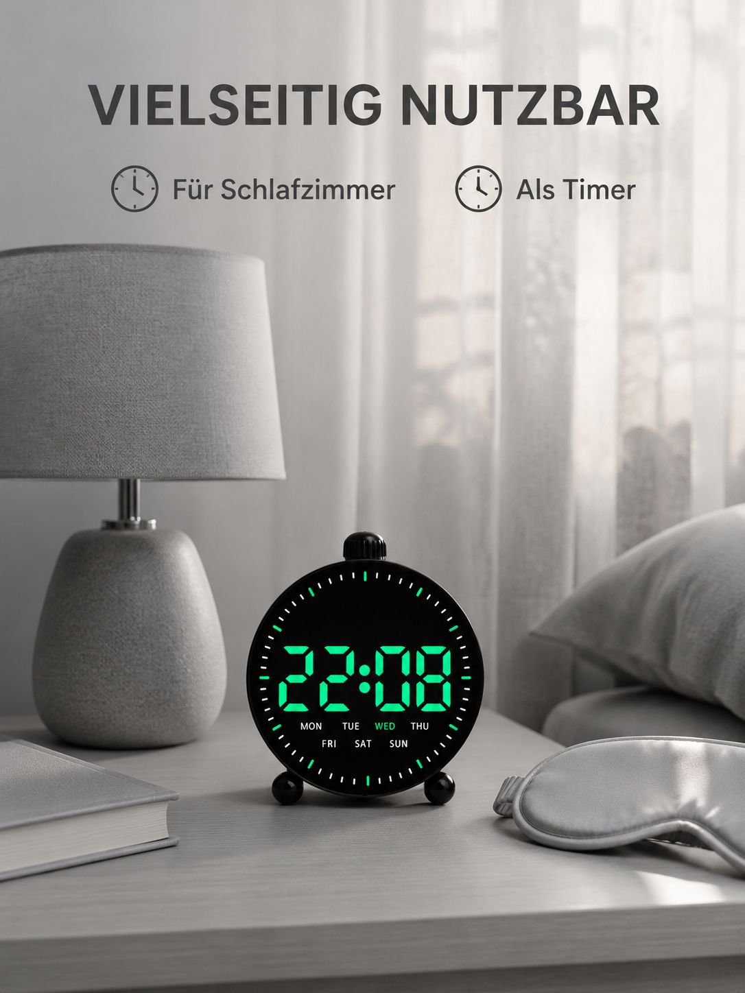 LED Digitaler Wecker Multifunktionaler Timer Kompakte Uhr