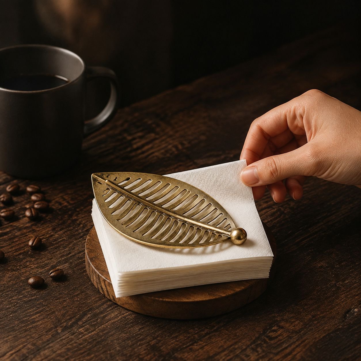 Leaf shaped luxury tissue holder stand for home
