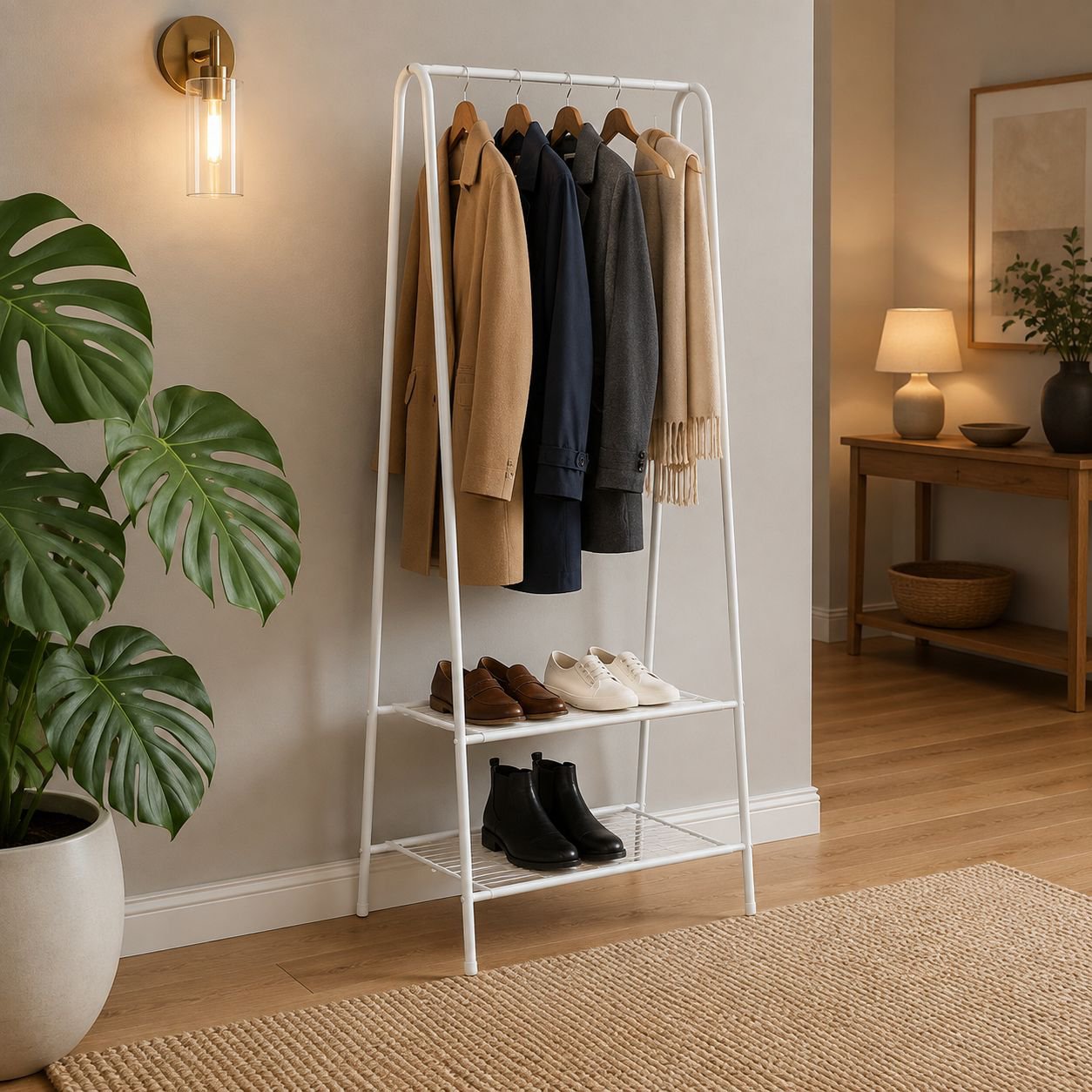 Multifunctional floor coat rack