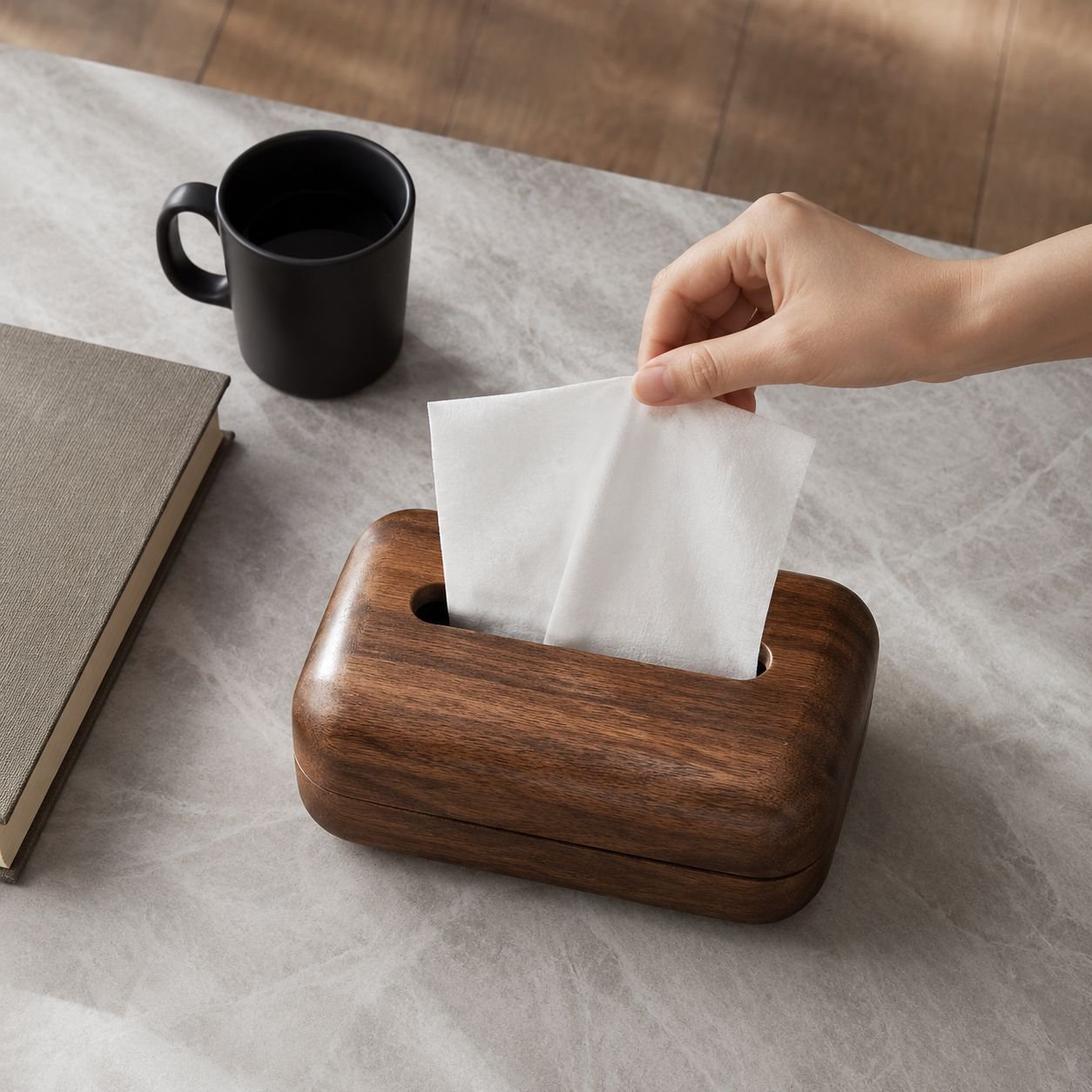 Contemporary tissue dispenser with unique bread design