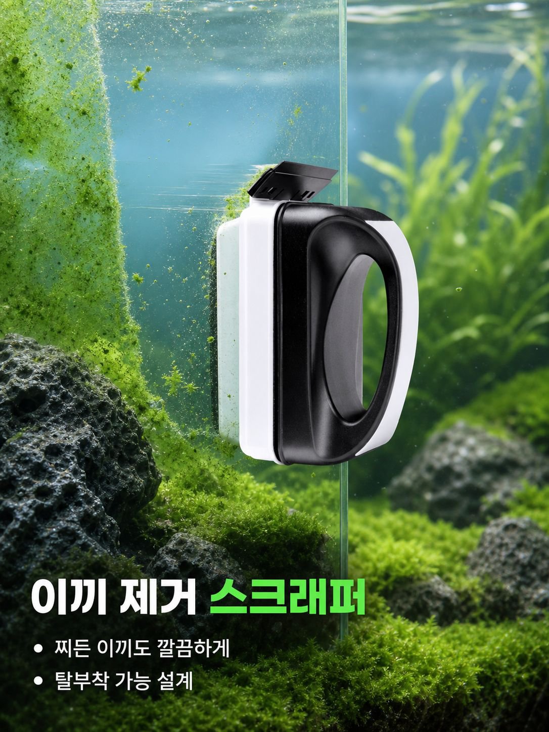 어항 스크레이퍼 자석 브러시 청소 도구 유리 지우개 이끼 제거 칼